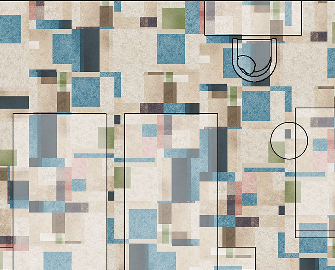 Mondaine BLUE Loop Modern Hotell Carpet Tiles
