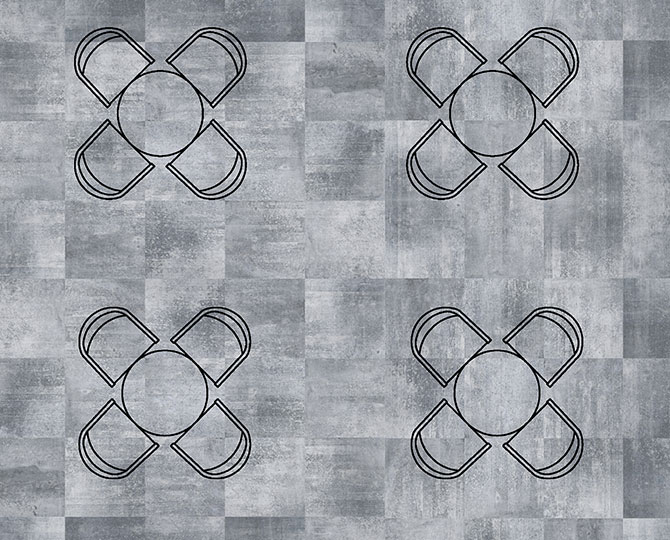 ART VISUELL Grå-2 Loop Moderna kommersiella mattor