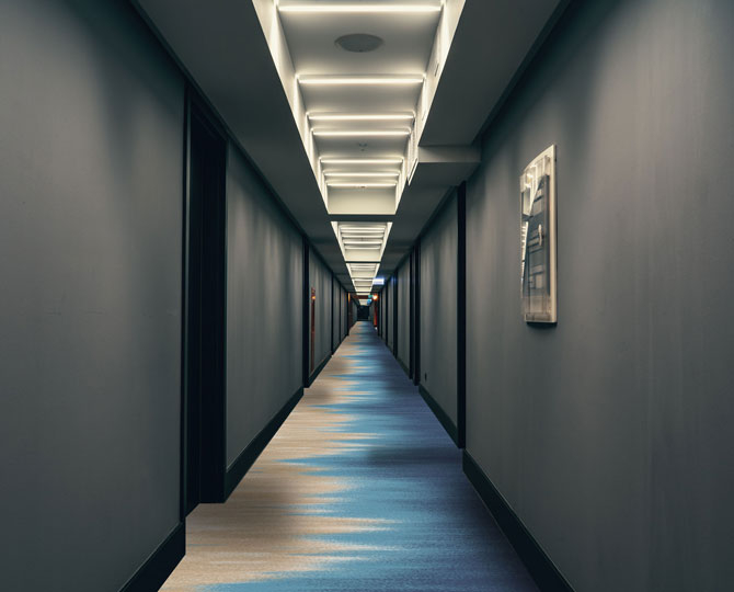 Blå klippa Modern korridor Matta