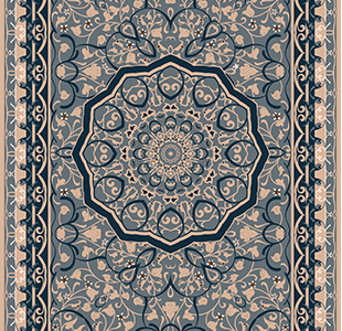 Blå orientalisk rug