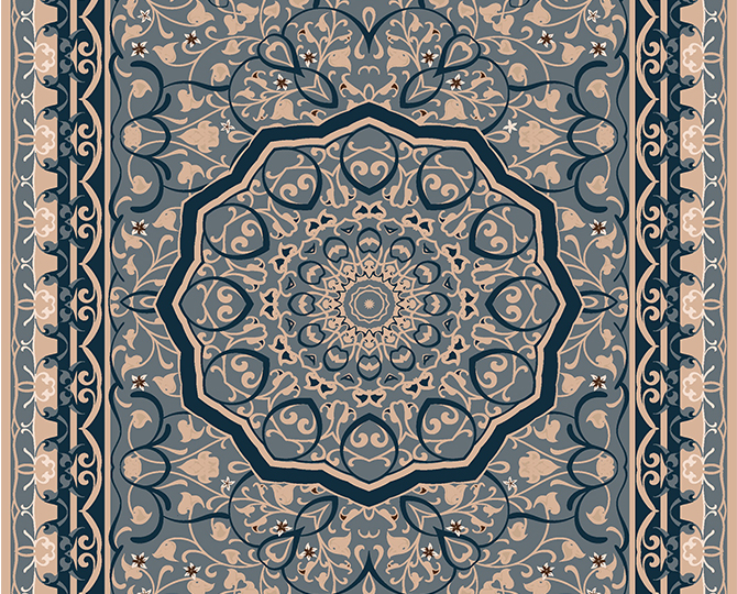 Blå orientalisk rug