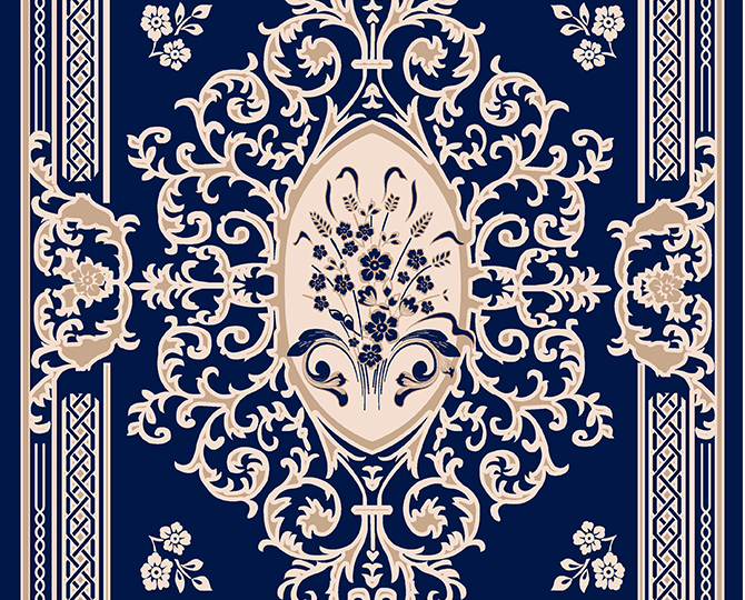 Blå vintag Oriental Rug